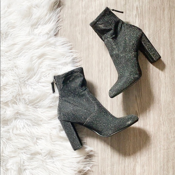 Steve Madden Shoes - Steve Madden Black Silver Glitter Boots